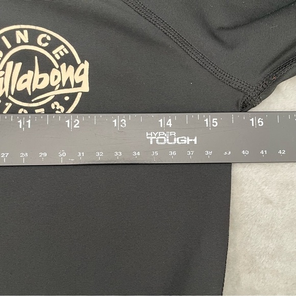 Billabong Black Long Sleeve Rash Guard Swim Top Half Zip Logo - Picture 4 of 5